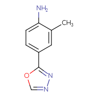 Chemical structure of 2-methyl-4-(1,3,4-oxadiazol-2-yl)aniline - CSSB00000740612
