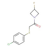 Chemical structure of 2-[(4-chlorophenyl)sulfanyl]-1-(3-fluoroazetidin-1-yl)ethan-1-one - CSSB00076902413