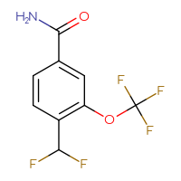 Chemical structure of 4-(difluoromethyl)-3-(trifluoromethoxy)benzamide - CSSB21043413477