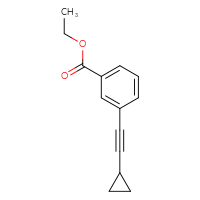 Chemical structure of ethyl 3-(2-cyclopropylethynyl)benzoate - CSSB00010985810