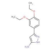 Chemical structure of 3-(3,4-diethoxyphenyl)-1H-pyrazol-5-amine - CSSB00000646510