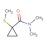 Chemical structure of N,N-dimethyl-1-(methylsulfanyl)cyclopropane-1-carboxamide - CSSB00015451982