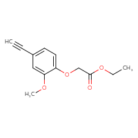 Chemical structure of ethyl 2-(4-ethynyl-2-methoxyphenoxy)acetate - CSSB07121575302