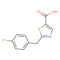 Chemical structure of 2-[(4-fluorophenyl)methyl]-1,3-thiazole-5-carboxylic acid - CSSB00000750381