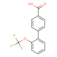 Chemical structure of 2'-(trifluoromethoxy)-[1,1'-biphenyl]-4-carboxylic acid - CSSB00031175379