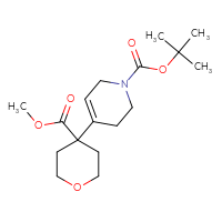 Chemical structure of tert-butyl 4-[4-(methoxycarbonyl)oxan-4-yl]-1,2,3,6-tetrahydropyridine-1-carboxylate - CSSB01205847792