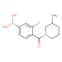 Chemical structure of [3-fluoro-4-(3-methylpiperidine-1-carbonyl)phenyl]boronic acid - CSSB02531762885