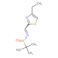 Chemical structure of (S)-N-[(4-ethyl-1,3-thiazol-2-yl)methylidene]-2-methylpropane-2-sulfinamide - CSSB20527694972