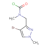 Chemical structure of N-[(4-bromo-1-methyl-1H-pyrazol-3-yl)methyl]-N-methylcarbamoyl chloride - CSSB00108205698