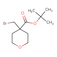 Chemical structure of tert-butyl 4-(bromomethyl)oxane-4-carboxylate - CSSB03555150617