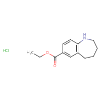 Chemical structure of ethyl 2,3,4,5-tetrahydro-1H-1-benzazepine-7-carboxylate hydrochloride - CSSB20963517845