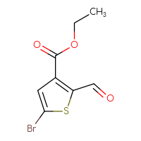 Chemical structure of ethyl 5-bromo-2-formylthiophene-3-carboxylate - CSSB00021776208