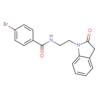 Chemical structure of 4-bromo-N-[2-(2-oxo-2,3-dihydro-1H-indol-1-yl)ethyl]benzamide - CSSB02121695274