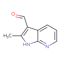 Chemical structure of 2-methyl-1H-pyrrolo[2,3-b]pyridine-3-carbaldehyde - CSSB00000106387