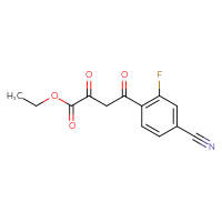 Chemical structure of ethyl 4-(4-cyano-2-fluorophenyl)-2,4-dioxobutanoate - CSSB21495910684