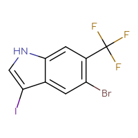 Chemical structure of 5-bromo-3-iodo-6-(trifluoromethyl)-1H-indole - CSSB00010739543