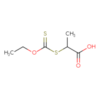 Chemical structure of 2-[(ethoxymethanethioyl)sulfanyl]propanoic acid - CSSB00009908674