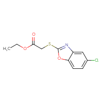 Chemical structure of ethyl 2-[(5-chloro-1,3-benzoxazol-2-yl)sulfanyl]acetate - CSSB00020595431