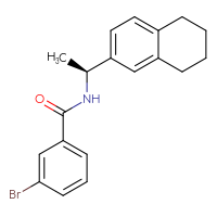 Chemical structure of 3-bromo-N-[(1S)-1-(5,6,7,8-tetrahydronaphthalen-2-yl)ethyl]benzamide - CSSB02121648411