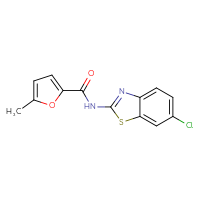 Chemical structure of N-(6-chloro-1,3-benzothiazol-2-yl)-5-methylfuran-2-carboxamide - CSSB00104269078