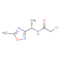 Chemical structure of 2-chloro-N-[(1S)-1-(5-methyl-1,2,4-oxadiazol-3-yl)ethyl]acetamide - CSSB20481122632