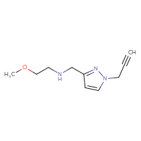 Chemical structure of (2-methoxyethyl)({[1-(prop-2-yn-1-yl)-1H-pyrazol-3-yl]methyl})amine - CSSB00000722793