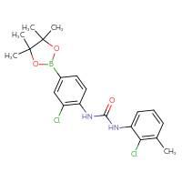 Chemical structure of 3-(2-chloro-3-methylphenyl)-1-[2-chloro-4-(4,4,5,5-tetramethyl-1,3,2-dioxaborolan-2-yl)phenyl]urea - CSSB21332156547