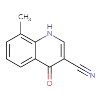 Chemical structure of 8-methyl-4-oxo-1,4-dihydroquinoline-3-carbonitrile - CSSB00011221674