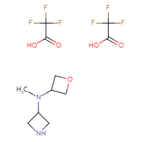 Chemical structure of N-methyl-N-(oxetan-3-yl)azetidin-3-amine; bis(trifluoroacetic acid) - CSSB00153394673