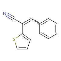 Chemical structure of 3-phenyl-2-(thiophen-2-yl)prop-2-enenitrile - CSSB00020656501