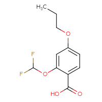 Chemical structure of 2-(difluoromethoxy)-4-propoxybenzoic acid - CSSB00000342239