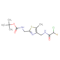 Chemical structure of tert-butyl N-({4-[(2-chloro-2-fluoroacetamido)methyl]-5-methyl-1,3-thiazol-2-yl}methyl)carbamate - CSSB21332122487