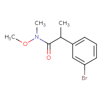 Chemical structure of 2-(3-bromophenyl)-N-methoxy-N-methylpropanamide - CSSB00020947839