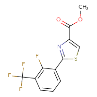 Chemical structure of methyl 2-[2-fluoro-3-(trifluoromethyl)phenyl]-1,3-thiazole-4-carboxylate - CSSB00107991208