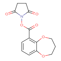 Chemical structure of 2,5-dioxopyrrolidin-1-yl 3,4-dihydro-2H-1,5-benzodioxepine-6-carboxylate - CSSB20269989810