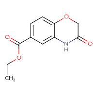 Chemical structure of ethyl 3-oxo-3,4-dihydro-2H-1,4-benzoxazine-6-carboxylate - CSSB00000246249
