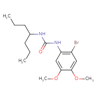 Chemical structure of 1-(2-bromo-4,5-dimethoxyphenyl)-3-(heptan-4-yl)urea - CSSB15391395336
