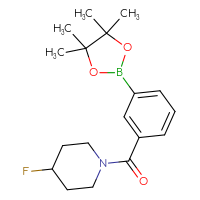 Chemical structure of 4-fluoro-1-[3-(4,4,5,5-tetramethyl-1,3,2-dioxaborolan-2-yl)benzoyl]piperidine - CSSB02195989023