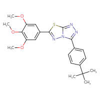 Chemical structure of 3-(4-tert-butylphenyl)-6-(3,4,5-trimethoxyphenyl)-[1,2,4]triazolo[3,4-b][1,3,4]thiadiazole - CSSB00121638285
