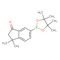 Chemical structure of 3,3-dimethyl-6-(4,4,5,5-tetramethyl-1,3,2-dioxaborolan-2-yl)-2,3-dihydro-1H-inden-1-one - CSSB06262259715