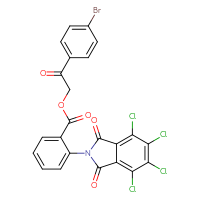 Chemical structure of 2-(4-bromophenyl)-2-oxoethyl 2-(4,5,6,7-tetrachloro-1,3-dioxo-2,3-dihydro-1H-isoindol-2-yl)benzoate - CSSB00121708408