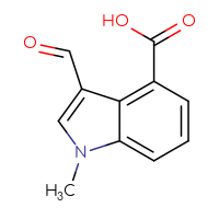 Chemical structure of 3-formyl-1-methyl-1H-indole-4-carboxylic acid - CSSB00010211339