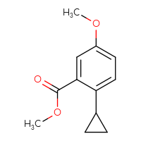 Chemical structure of methyl 2-cyclopropyl-5-methoxybenzoate - CSSB03554939301