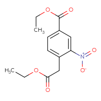 Chemical structure of ethyl 4-(2-ethoxy-2-oxoethyl)-3-nitrobenzoate - CSSB00020626139