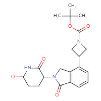 Chemical structure of tert-butyl 3-[2-(2,6-dioxopiperidin-3-yl)-1-oxo-2,3-dihydro-1H-isoindol-4-yl]azetidine-1-carboxylate - CSSB21509799786