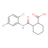Chemical structure of 2-[(2,5-dichlorophenyl)carbamoyl]cyclohexane-1-carboxylic acid - CSSB00026938517