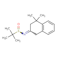Chemical structure of (R)-N-(4,4-dimethyl-1,2,3,4-tetrahydronaphthalen-2-ylidene)-2-methylpropane-2-sulfinamide - CSSB21332856424