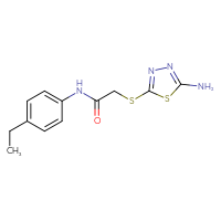 Chemical structure of 2-[(5-amino-1,3,4-thiadiazol-2-yl)sulfanyl]-N-(4-ethylphenyl)acetamide - CSSB00026010375