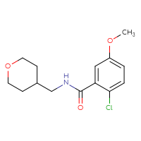 Chemical structure of 2-chloro-5-methoxy-N-[(oxan-4-yl)methyl]benzamide - CSSB06379957138