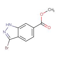 Chemical structure of methyl 3-bromo-1H-indazole-6-carboxylate - CSSB00012360391
